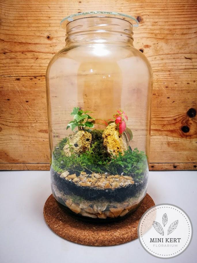 Nagy befőttesüveg florárium "Darázskő"