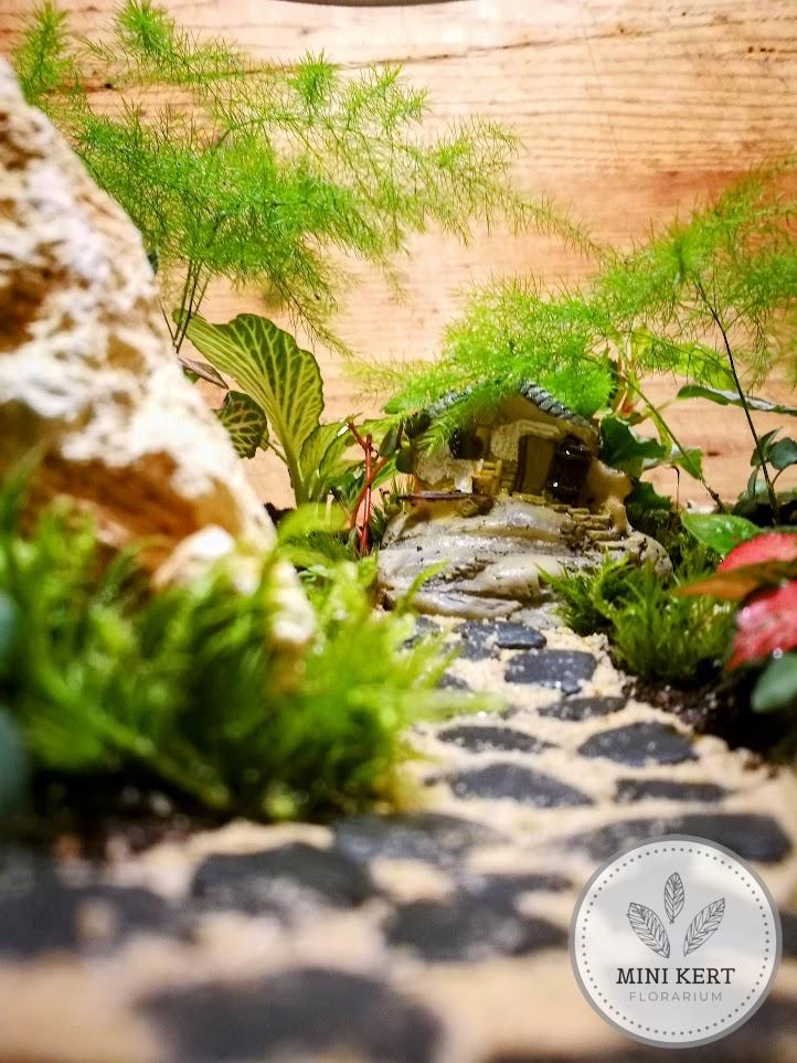 Üveggömb florárium 25 cm-es Tündérházikó