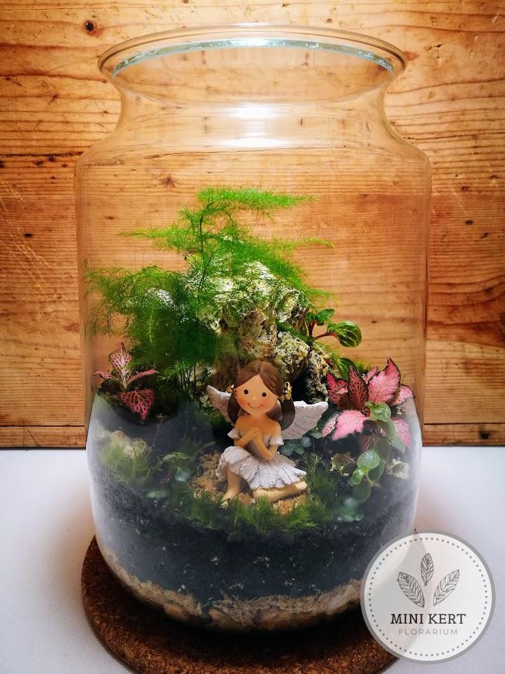 Magas üveg florárium "Tündérkert"
