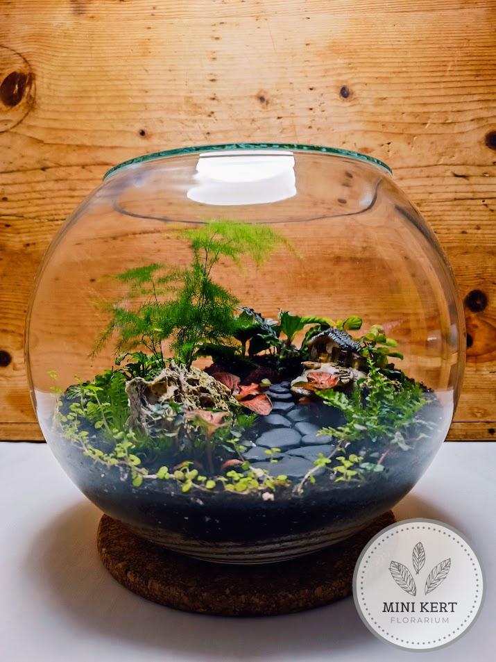 Üveggömb florárium 25 cm-es "Tündérházikó" - Image 2