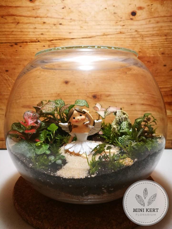 Üveggömb florárium 25 cm-es "Angyalka"