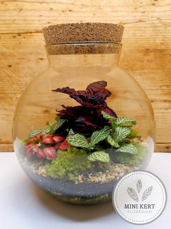 Nyakas üveggömb florárium 19 cm-es