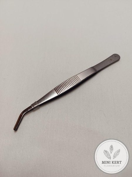 Hajlított végű csipesz florárium készítéséhez 16 cm-es